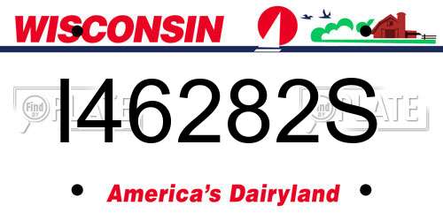I46282S Wisconsin License Plate
