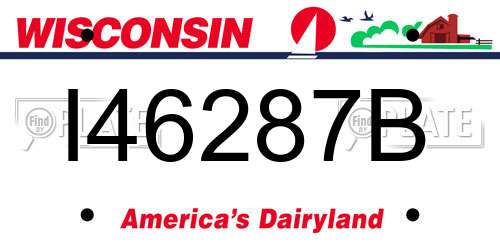 I46287B Wisconsin License Plate