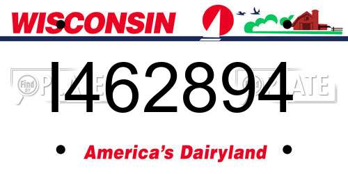 I462894 Wisconsin License Plate