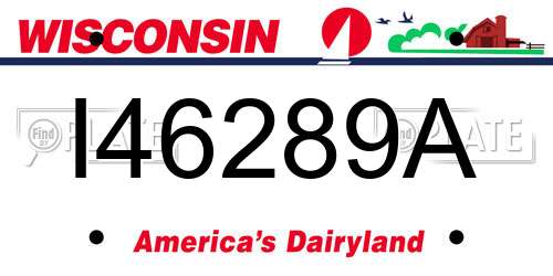 I46289A Wisconsin License Plate