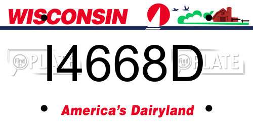 I4668D Wisconsin License Plate