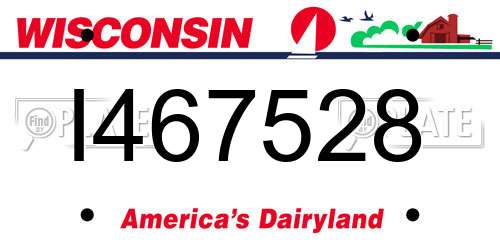 I467528 Wisconsin License Plate