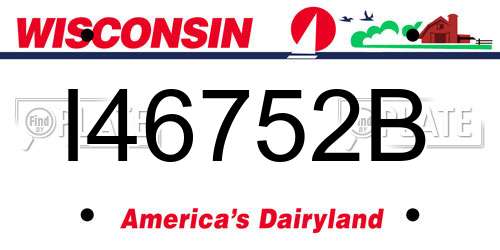 I46752B Wisconsin License Plate