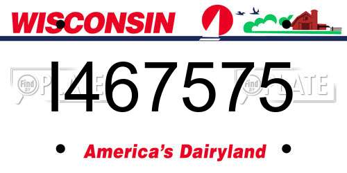 I467575 Wisconsin License Plate