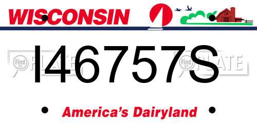 I46757S Wisconsin License Plate