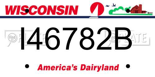 I46782B Wisconsin License Plate