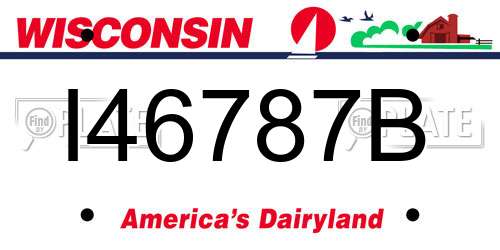 I46787B Wisconsin License Plate