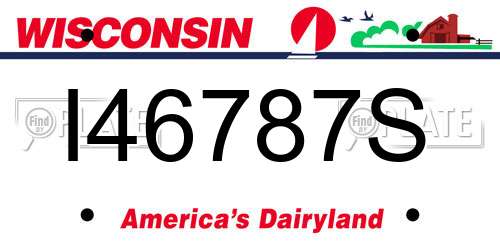 I46787S Wisconsin License Plate
