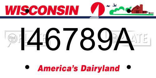 I46789A Wisconsin License Plate
