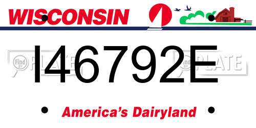 I46792E Wisconsin License Plate