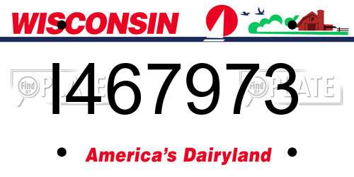 I467973 Wisconsin License Plate