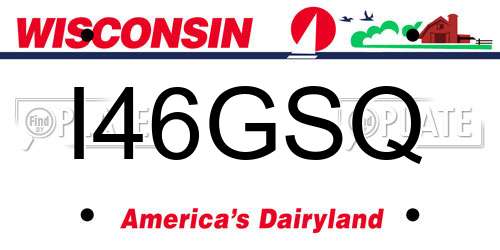 I46GSQ Wisconsin License Plate