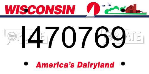I470769 Wisconsin License Plate