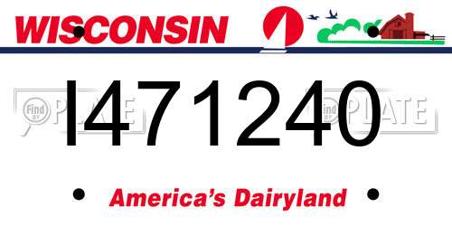 I471240 Wisconsin License Plate