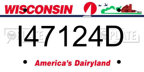 I47124D Wisconsin License Plate