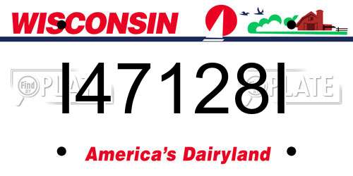 I47128I Wisconsin License Plate