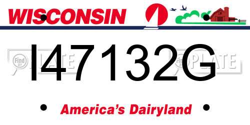 I47132G Wisconsin License Plate