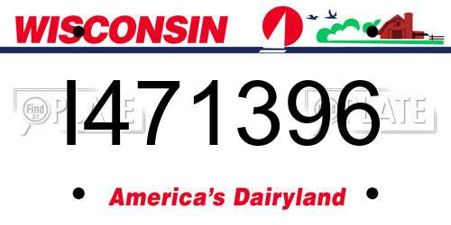 I471396 Wisconsin License Plate