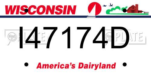 I47174D Wisconsin License Plate