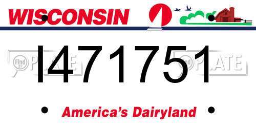 I471751 Wisconsin License Plate