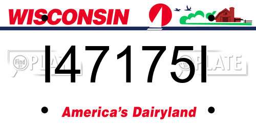 I47175I Wisconsin License Plate