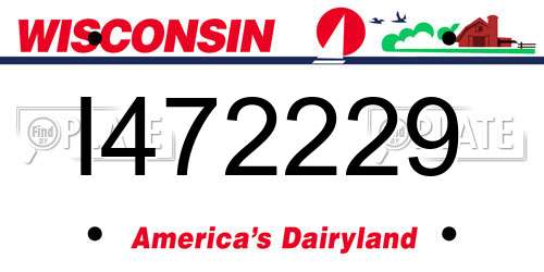 I472229 Wisconsin License Plate