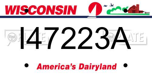 I47223A Wisconsin License Plate