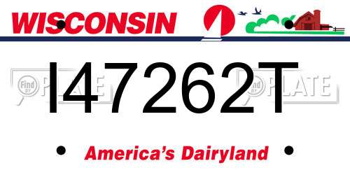 I47262T Wisconsin License Plate