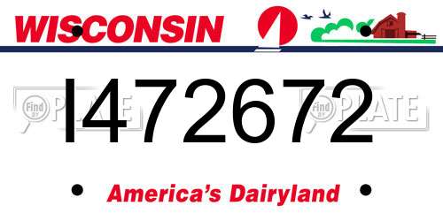 I472672 Wisconsin License Plate