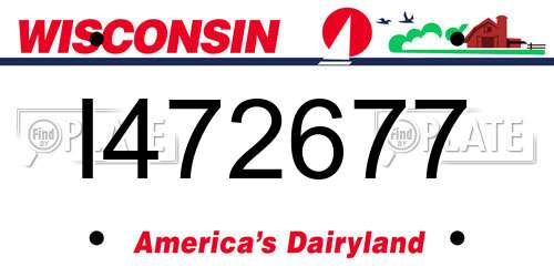 I472677 Wisconsin License Plate