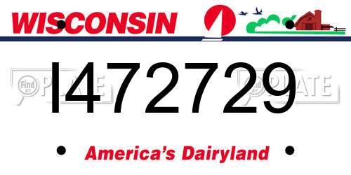 I472729 Wisconsin License Plate