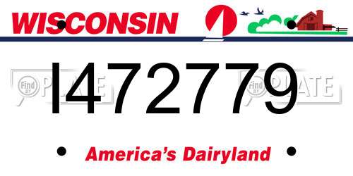 I472779 Wisconsin License Plate