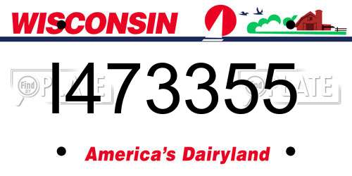 I473355 Wisconsin License Plate