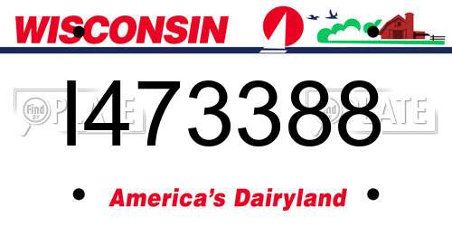 I473388 Wisconsin License Plate