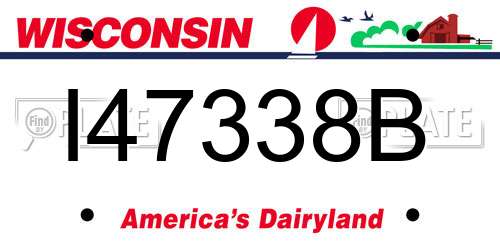 I47338B Wisconsin License Plate