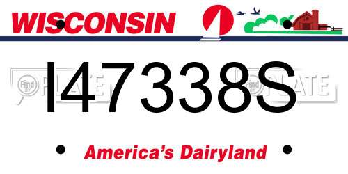 I47338S Wisconsin License Plate