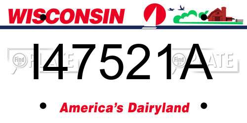 I47521A Wisconsin License Plate
