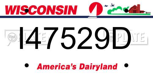 I47529D Wisconsin License Plate