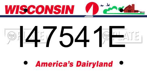 I47541E Wisconsin License Plate