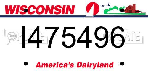 I475496 Wisconsin License Plate