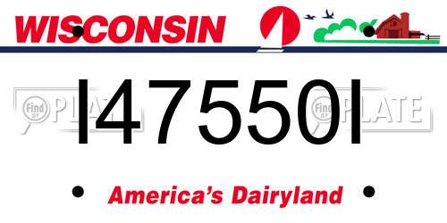 I47550I Wisconsin License Plate