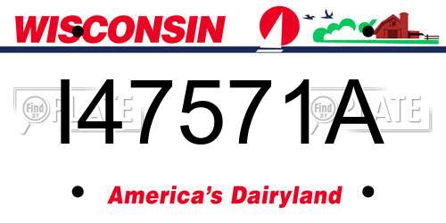 I47571A Wisconsin License Plate
