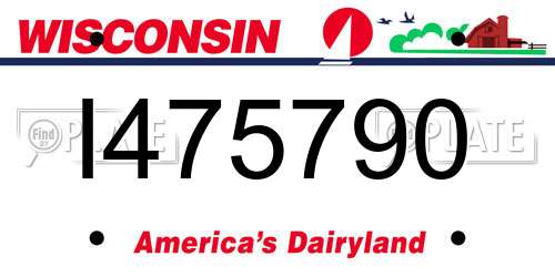 I475790 Wisconsin License Plate