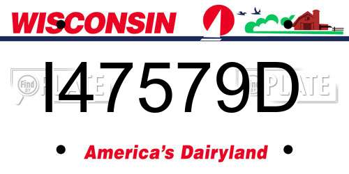 I47579D Wisconsin License Plate