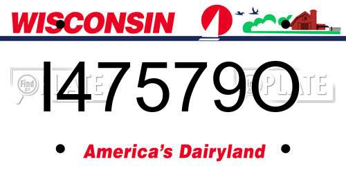 I47579O Wisconsin License Plate
