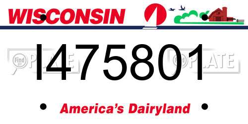 I475801 Wisconsin License Plate