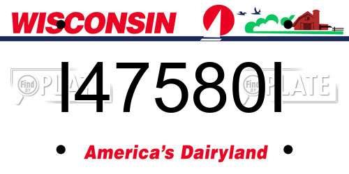 I47580I Wisconsin License Plate