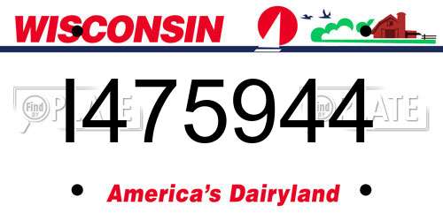 I475944 Wisconsin License Plate
