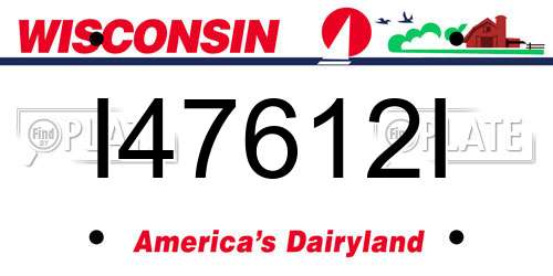 I47612I Wisconsin License Plate