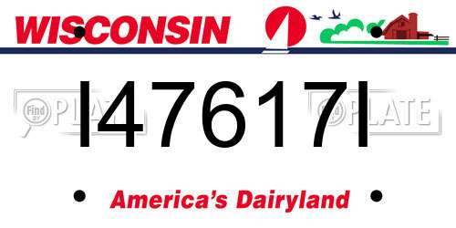 I47617I Wisconsin License Plate